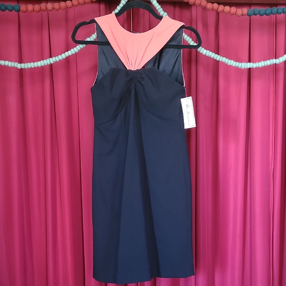 Shoshanna Black and Coral Sleeveless Dress, Size 4